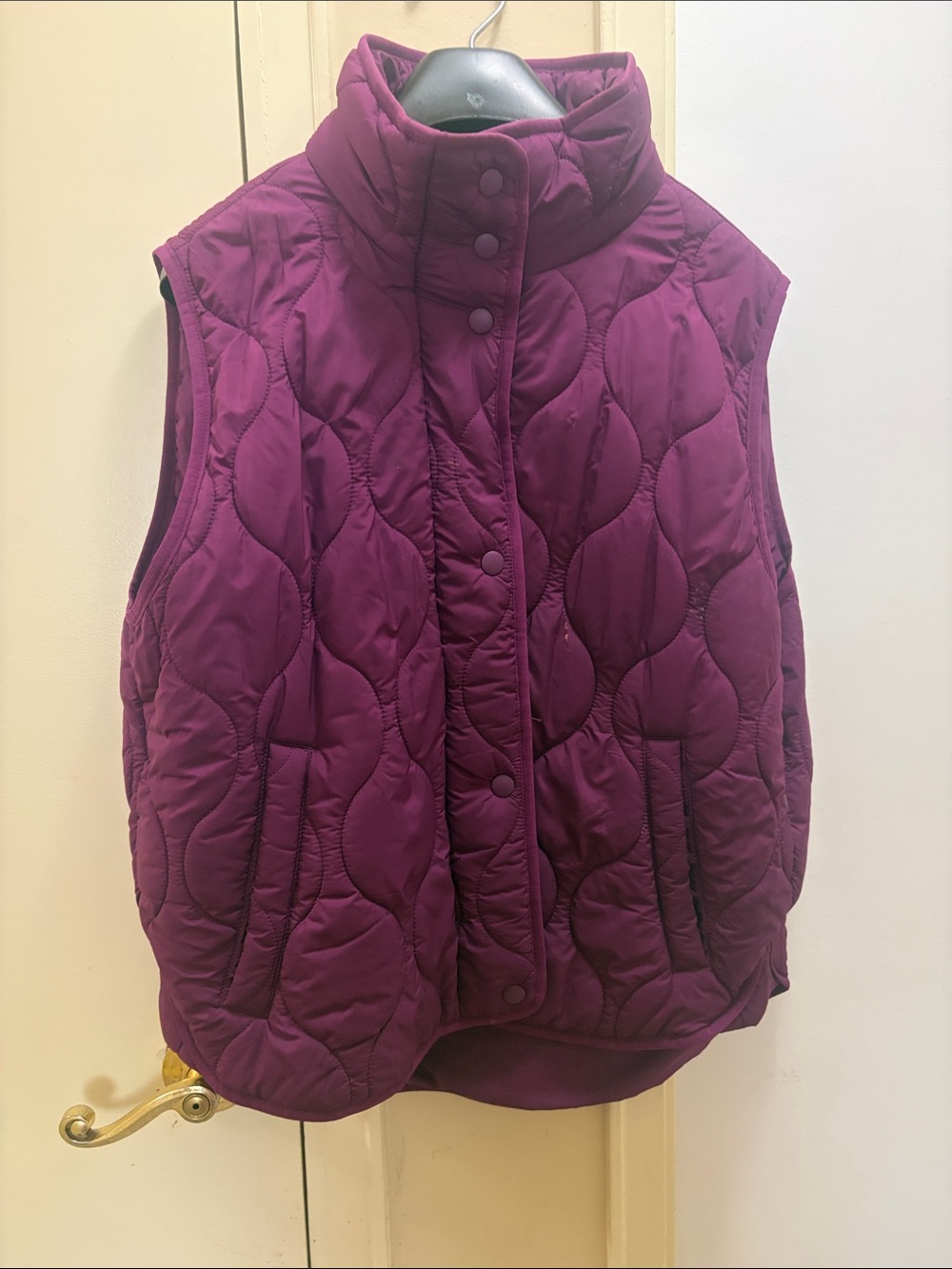 Lou & Grey Quilted Sleeveless Vest - Plum